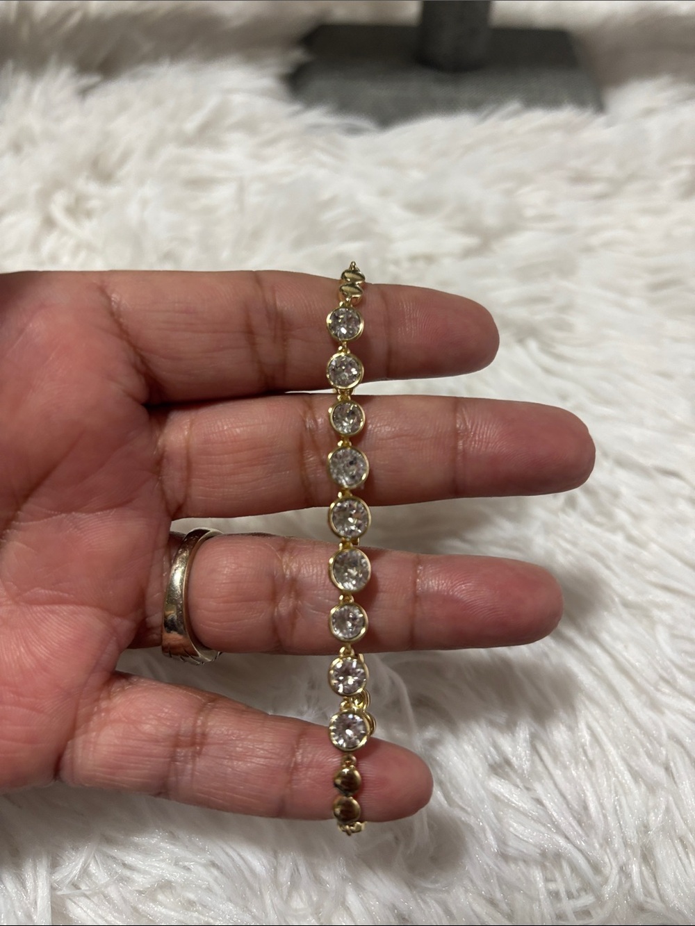 Gold Crystal Tennis Bracelet - Women Jewelry